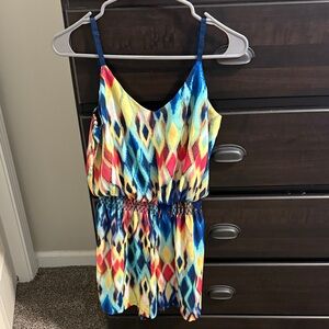 Colorful Geometric Print Romper